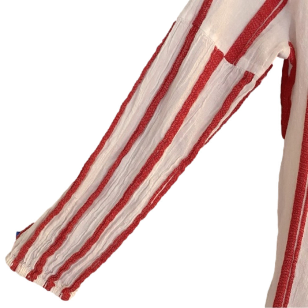 Gap Pullover Top Long Sleeve Split V Neck Striped… - image 5